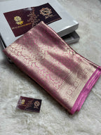 Pure Tissue Silk Tanchui Brocade Handloom Banarasi Saree