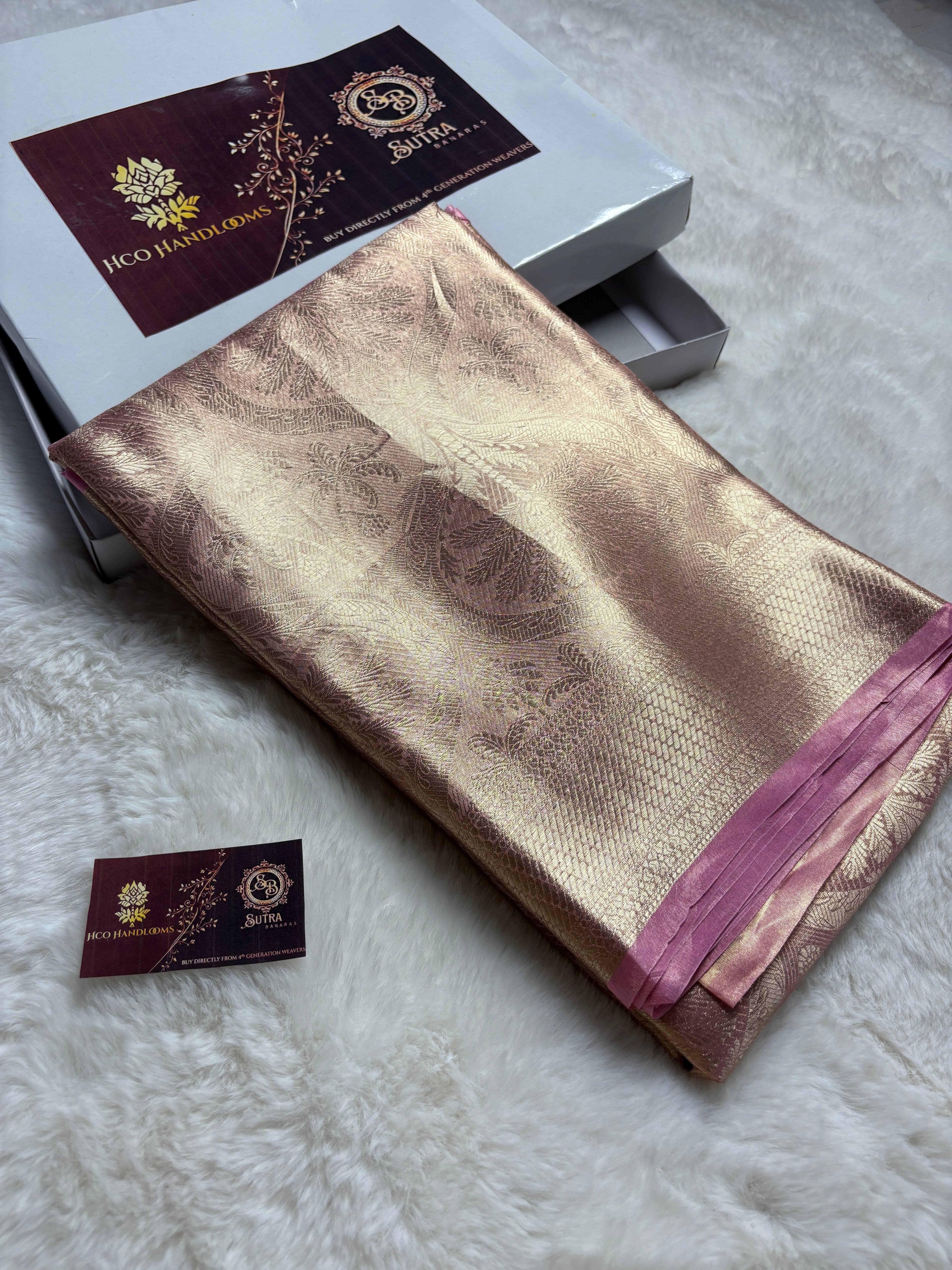 Pure Tissue Silk Tanchui Brocade Handloom Banarasi Saree