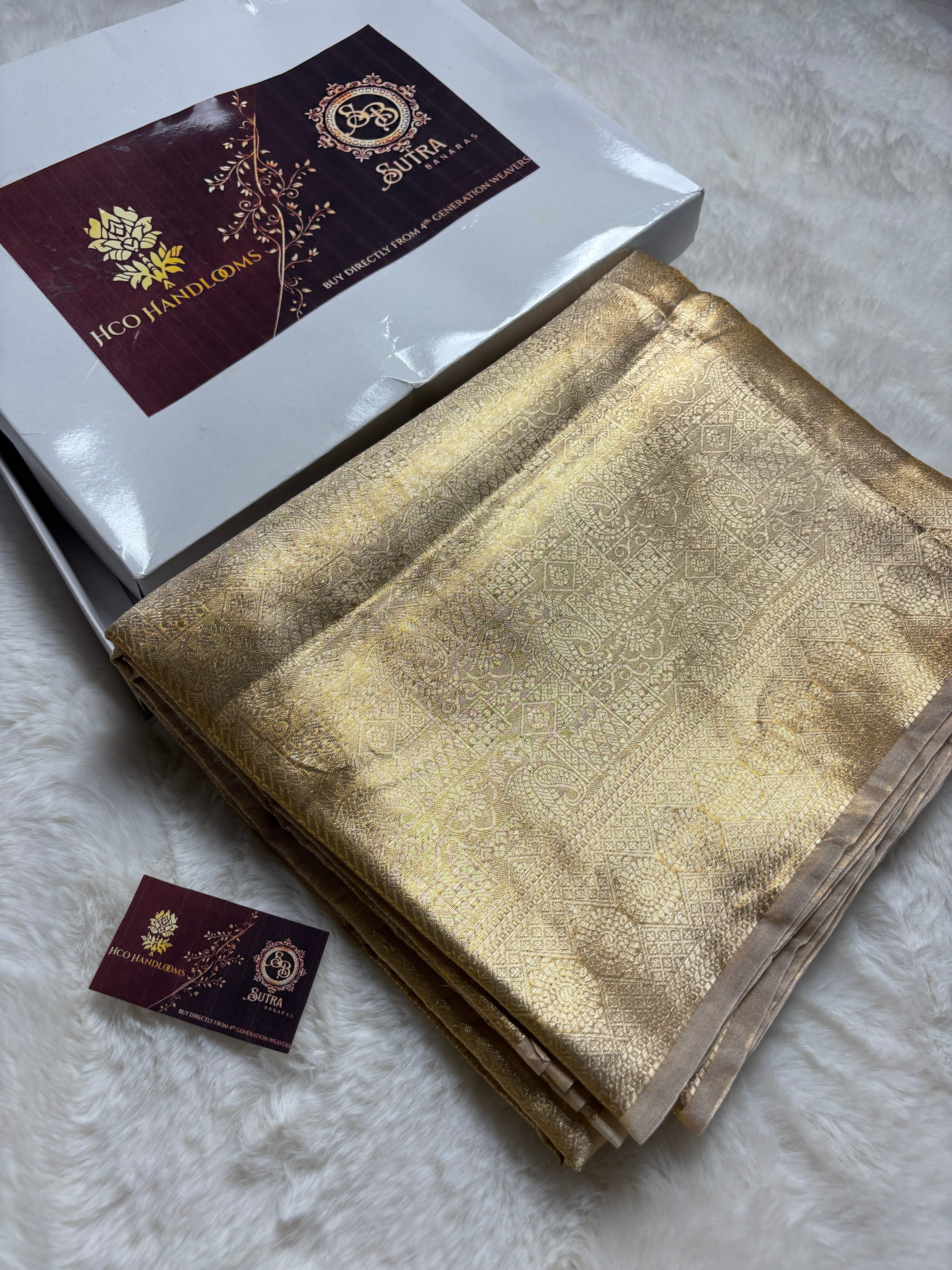 Pure Tissue Silk Tanchui Brocade Handloom Banarasi Saree