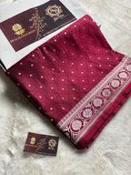 Premium Mashru Katan Silk Banarasi Saree With Floral Motifs