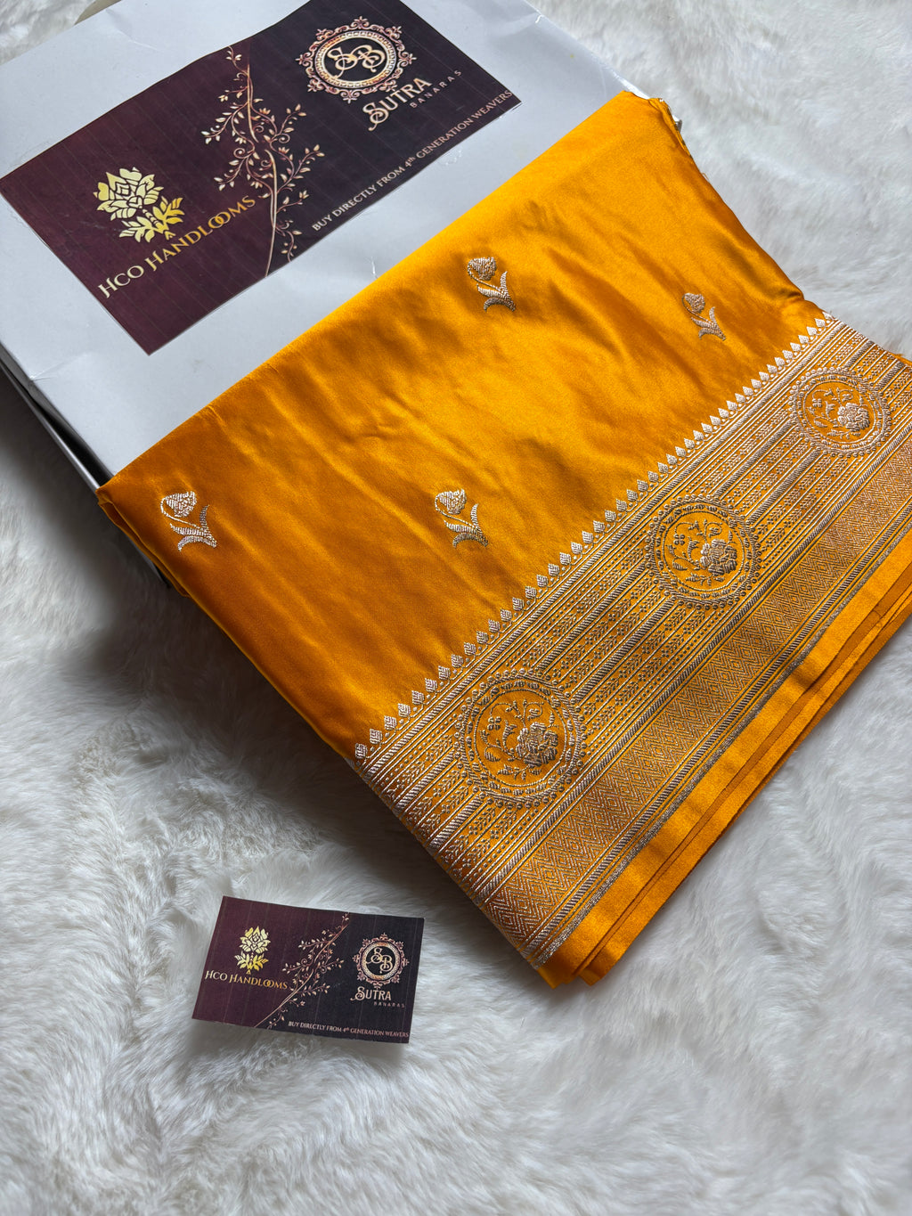 Premium Mashru Katan Silk Banarasi Saree With Floral Motifs