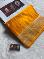 Premium Mashru Katan Silk Banarasi Saree With Floral Motifs