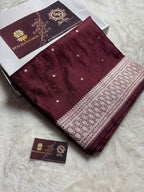 Premium Mashru Katan Silk Banarasi Saree With Tanchui Brocade Floral Motifs