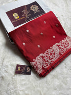Premium Mashru Katan Silk Banarasi Saree With Floral Motifs