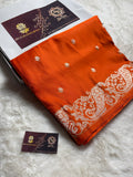 Premium Mashru Katan Silk Banarasi Saree With Floral Motifs