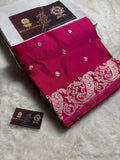 Premium Mashru Katan Silk Banarasi Saree With Floral Motifs