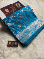 Premium Mashru Katan Silk Banarasi Saree With Floral Jangla