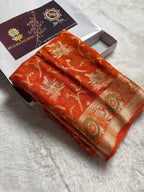 Pure Chiffon Silk Khaddi Banarasi With Floral Motifs