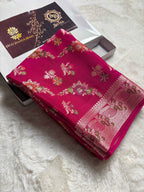 Pure Chiffon Silk Khaddi Banarasi With Floral Motifs