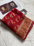 Pure Chiffon Silk Khaddi Banarasi With Floral Motifs