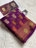 Pure Chiffon Silk Khaddi Banarasi With Paisley Motifs