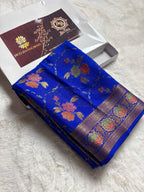 Pure Chiffon Silk Khaddi Banarasi Saree With Floral Motifs