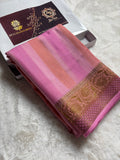 Pure Moonga Silk Handloom Banarasi Saree With Stripes