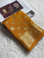 Pure Chiniya Silk Handloom Banarasi Saree With Floral Motifs