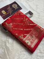 Pure Chiffon Silk Khaddi Banarasi With Aada Design