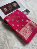 Pure Chiniya Silk Handloom Banarasi Saree With Floral Motifs