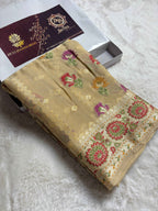 Pure Chiffon Silk Khaddi Banarasi Saree With Floral Motifs