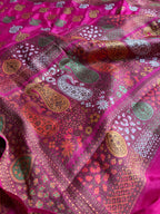 Pure Chiffon Silk Khaddi Banarasi With Paisley Motifs