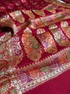 Pure Chiffon Silk Khaddi Banarasi Saree With Floral Motifs