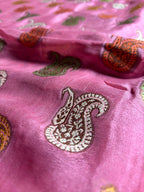 Pure Chiffon Silk Khaddi Banarasi With Paisley Motifs
