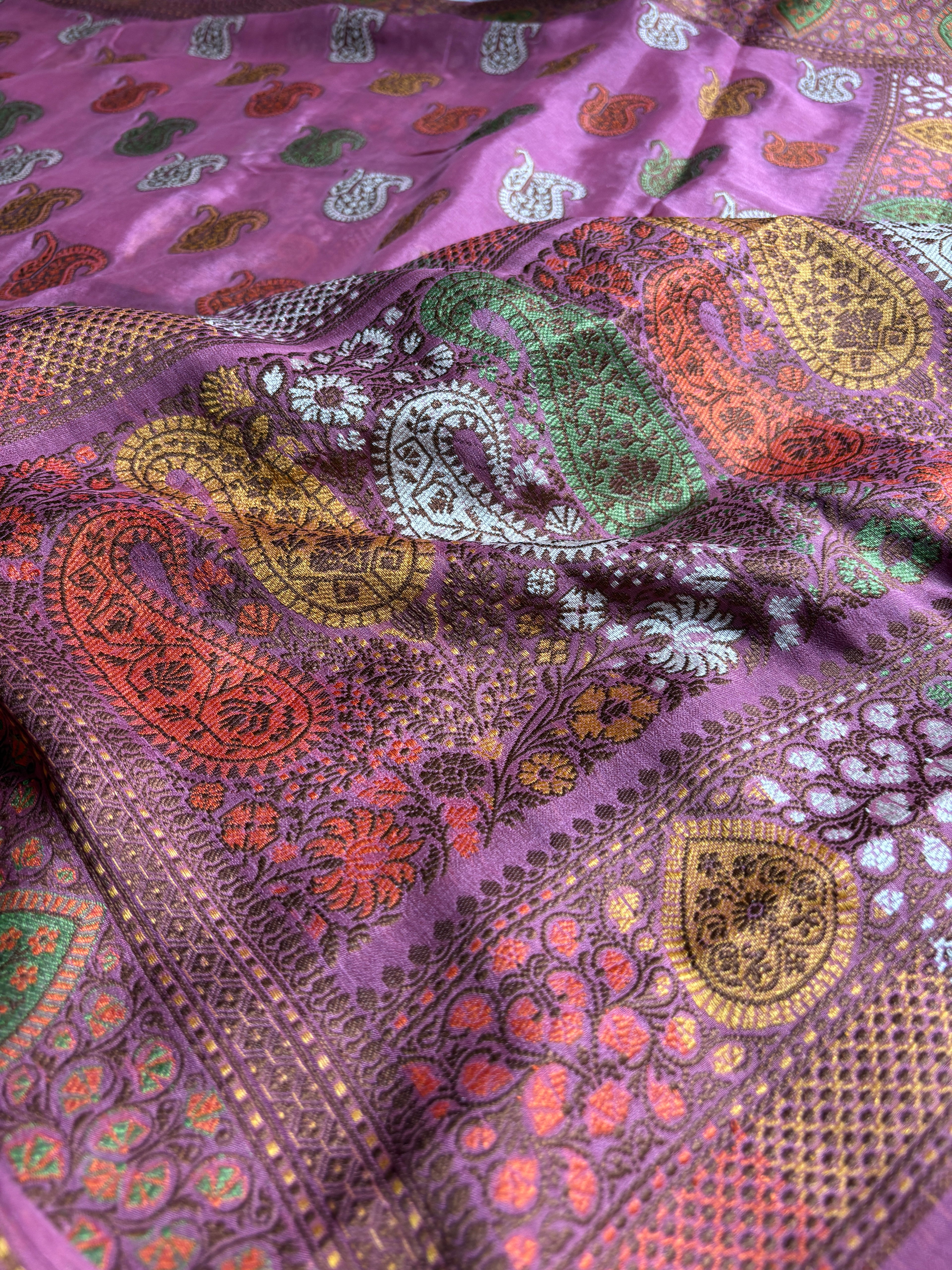 Pure Chiffon Silk Khaddi Banarasi With Paisley Motifs