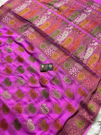 Pure Chiffon Silk Khaddi Banarasi With Paisley Motifs