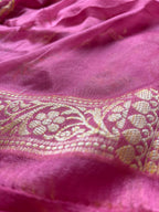Pure Chiffon Silk Khaddi Banarasi Saree With Floral Vines Motifs