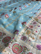 Pure Chiffon Silk Khaddi Banarasi With Floral Motifs