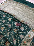 Pure Chiffon Silk Khaddi Banarasi With Floral Vines Motifs
