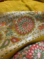 Pure Chiffon Silk Khaddi Banarasi Saree With Floral Motifs