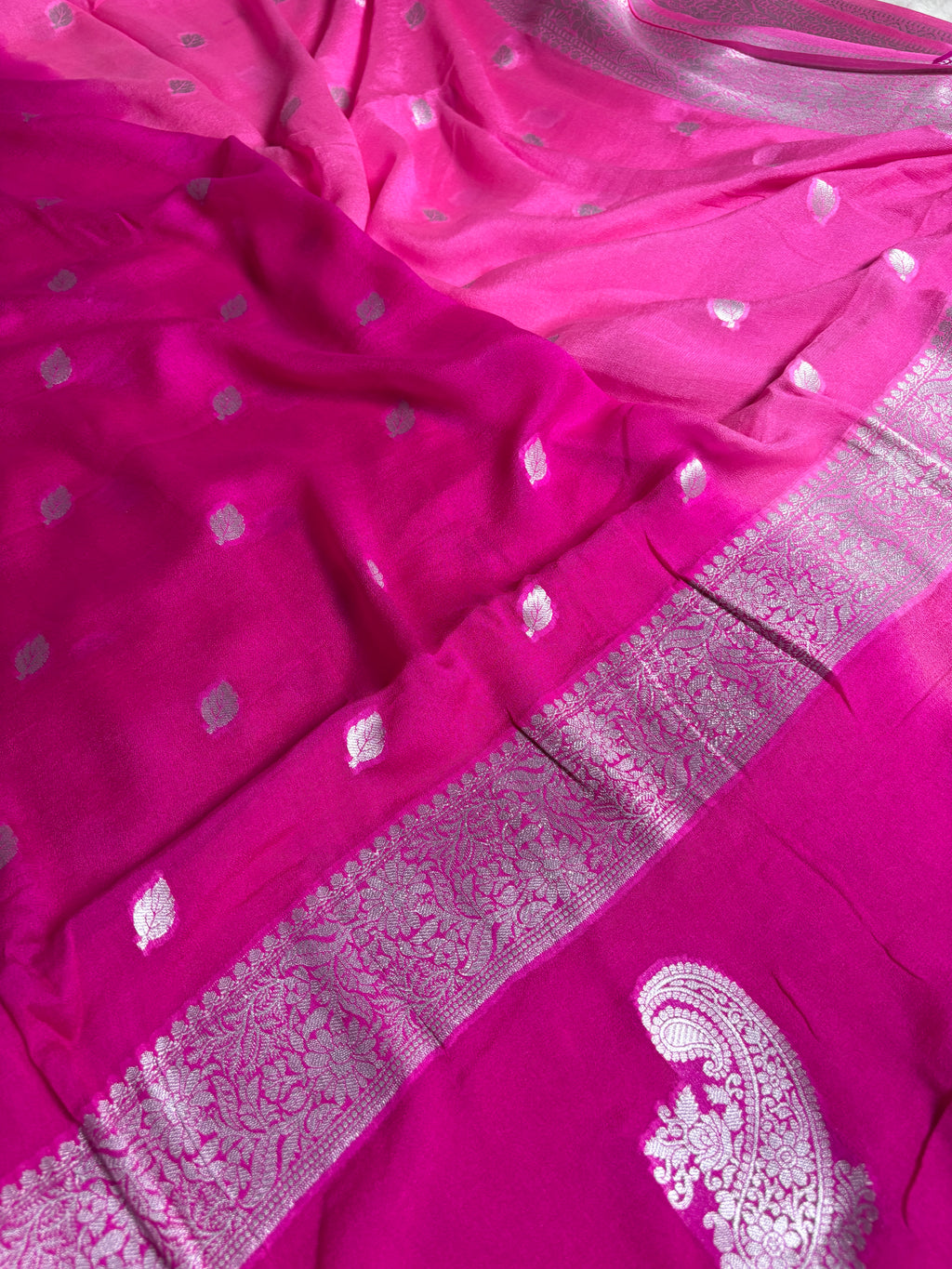 Pure Chiffon Silk Khaddi Banarasi With Small Motifs