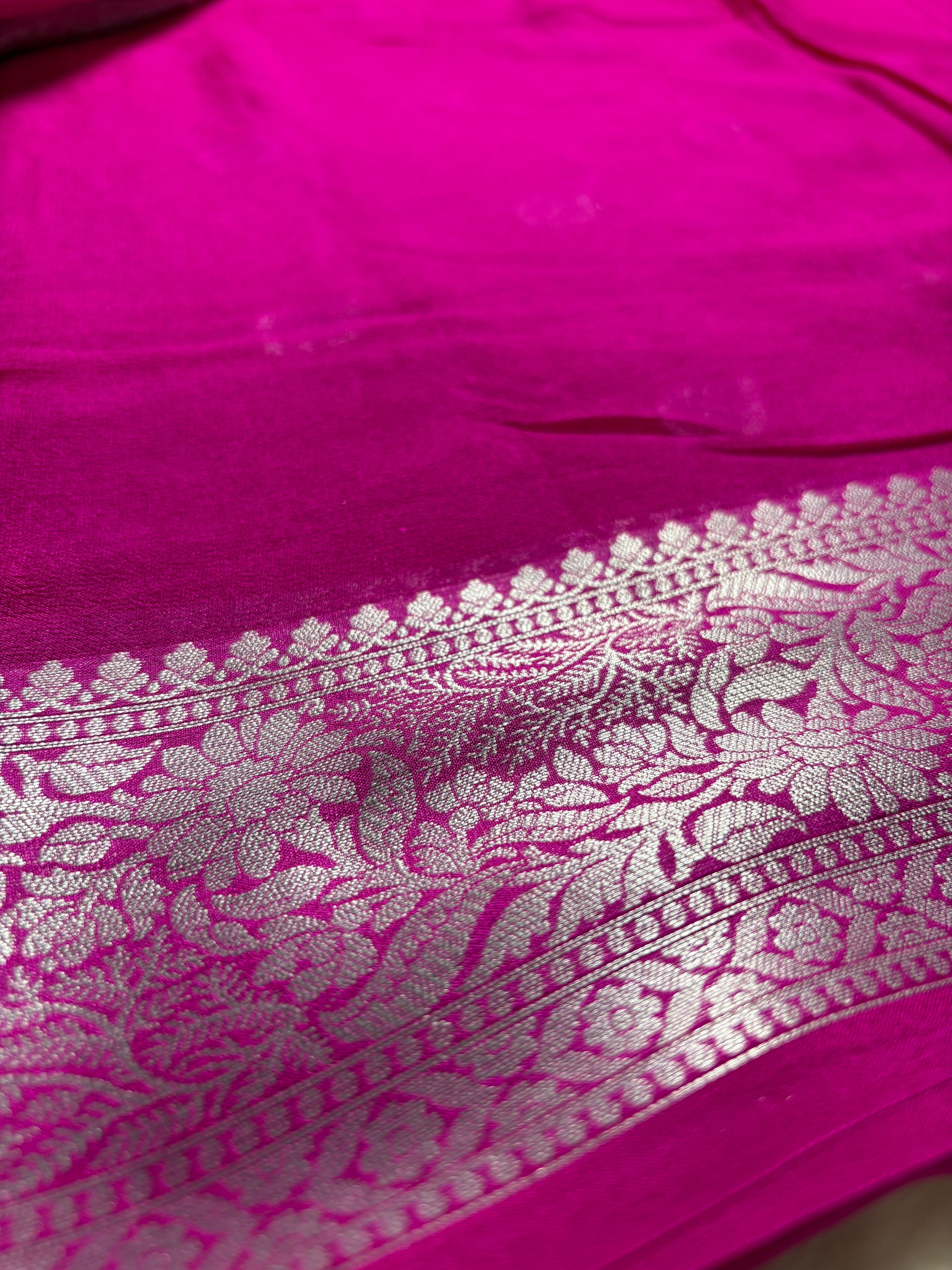 Pure Chiffon Silk Khaddi Banarasi With Small Motifs