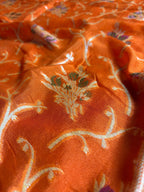 Pure Chiffon Silk Khaddi Banarasi With Floral Motifs