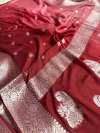 Pure Chiffon Silk Khaddi Banarasi With Small Motifs