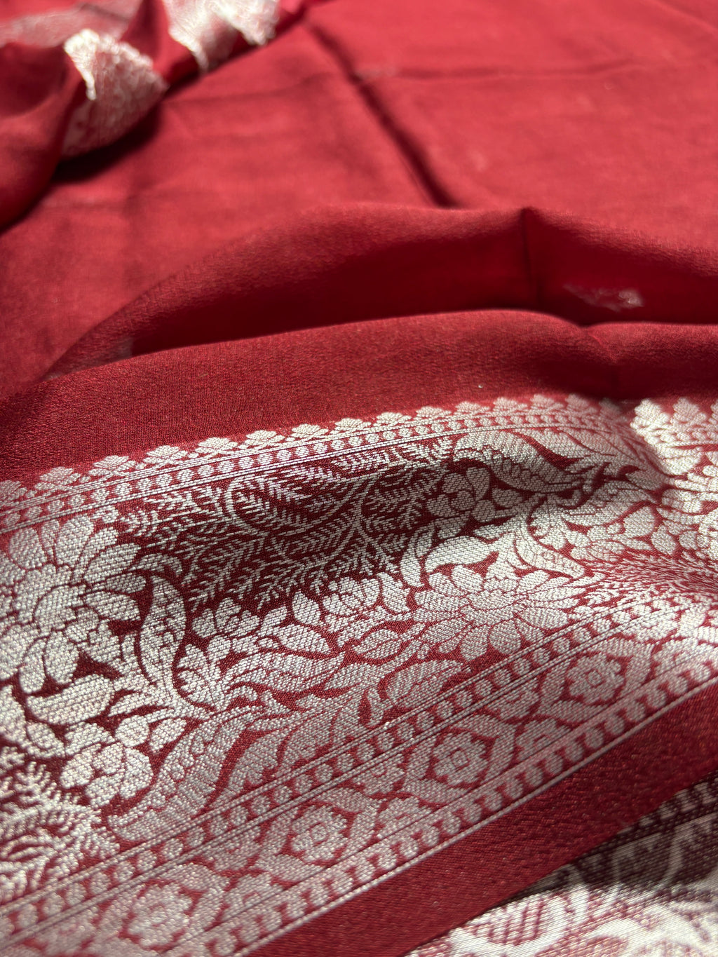 Pure Chiffon Silk Khaddi Banarasi With Small Motifs