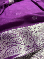Pure Chiffon Silk Khaddi Banarasi With Small Motifs