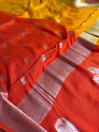 Pure Chiffon Silk Khaddi Banarasi With Small Motifs