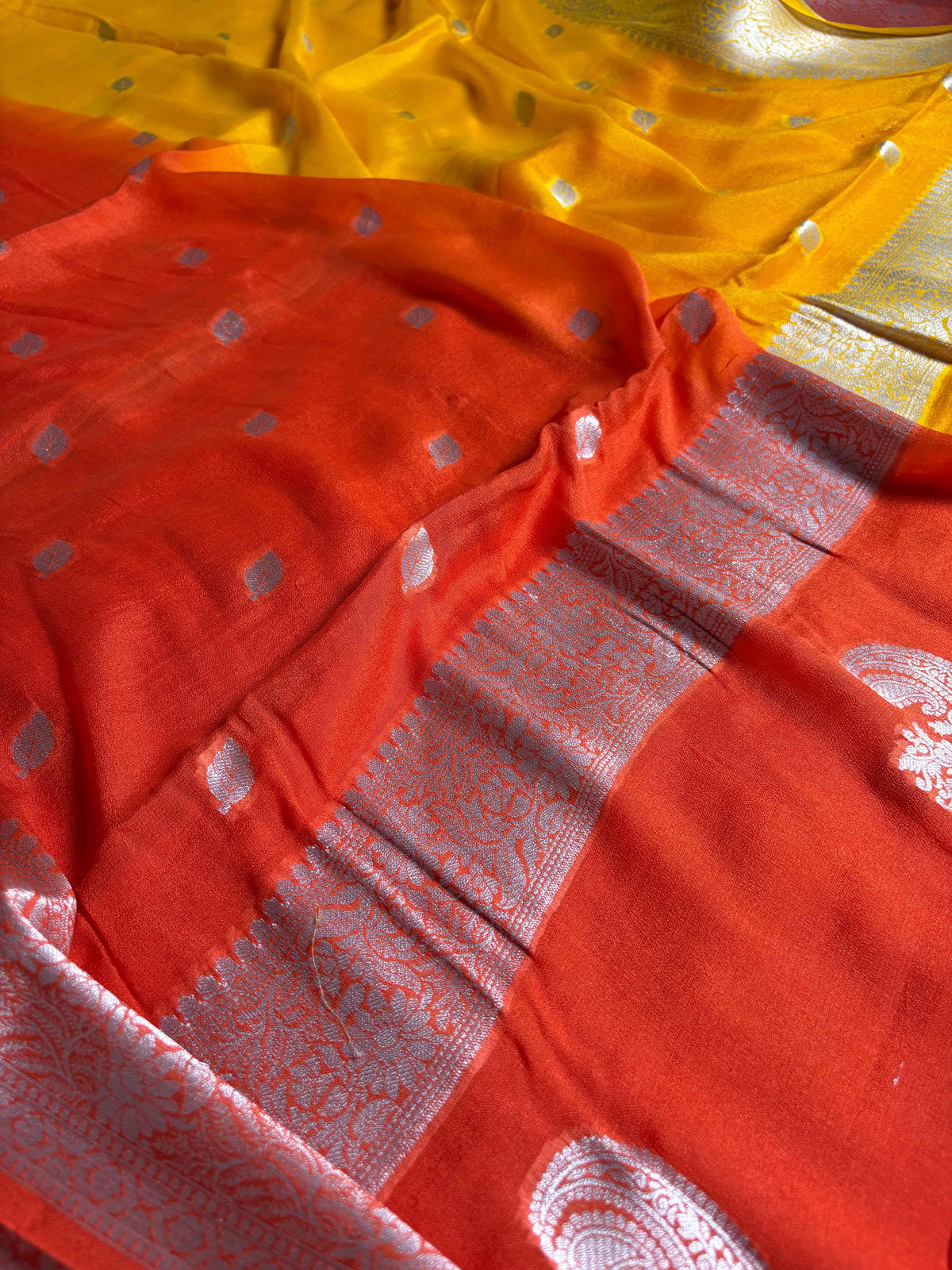 Pure Chiffon Silk Khaddi Banarasi With Small Motifs