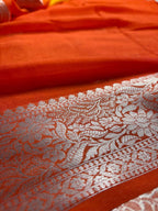 Pure Chiffon Silk Khaddi Banarasi With Small Motifs