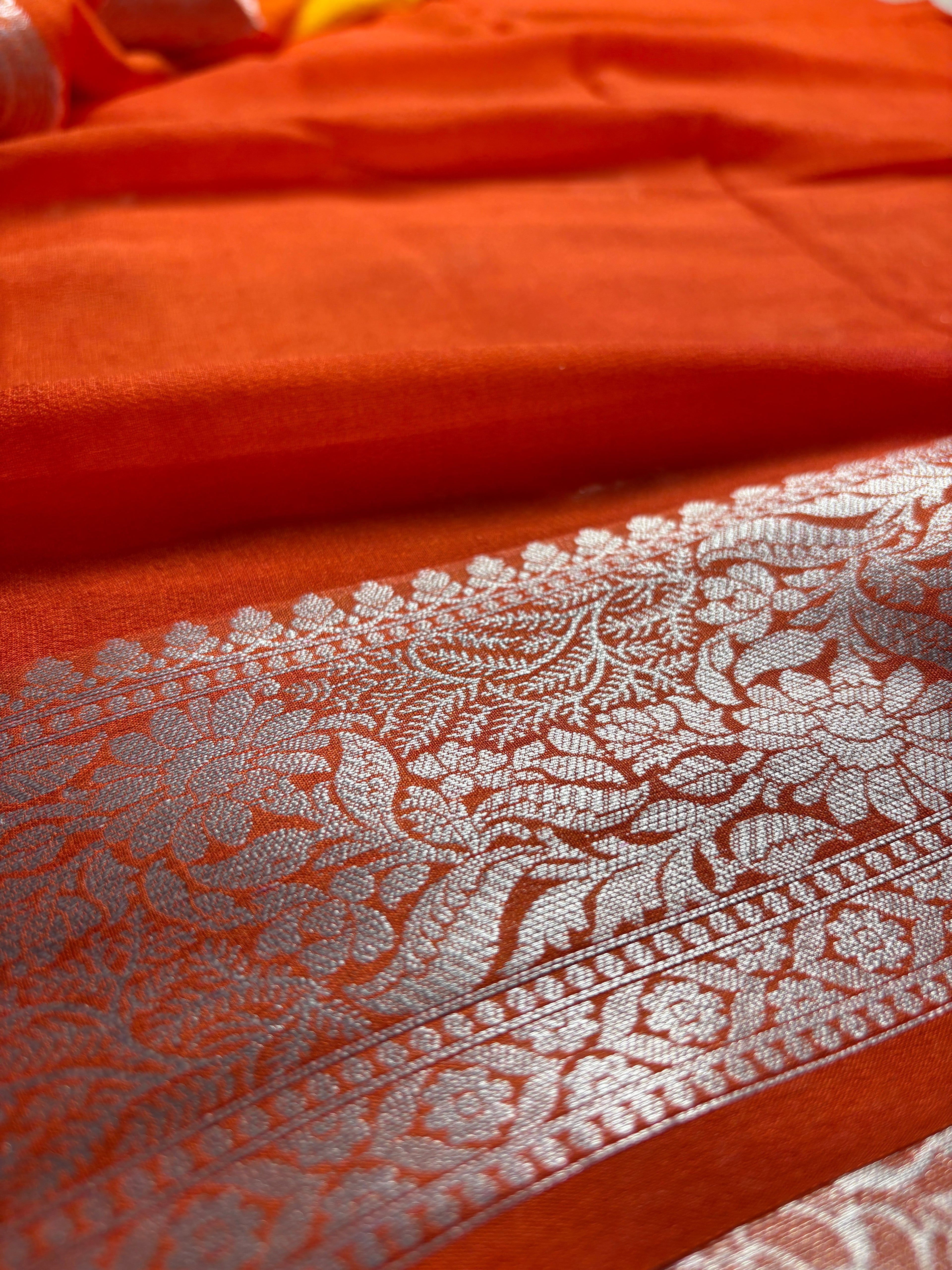 Pure Chiffon Silk Khaddi Banarasi With Small Motifs