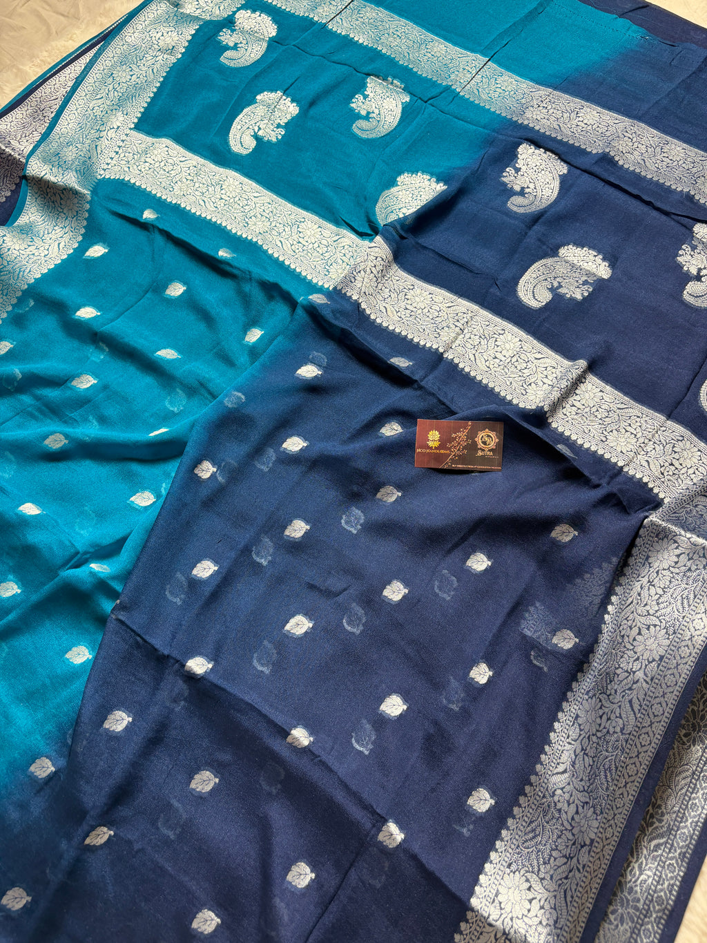 Pure Chiffon Silk Khaddi Banarasi With Small Motifs