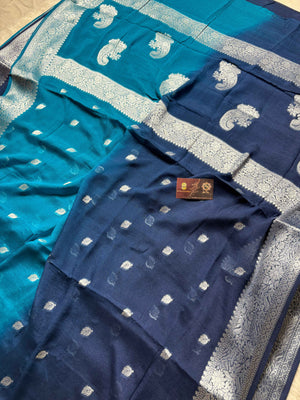 Pure Chiffon Silk Khaddi Banarasi With Small Motifs