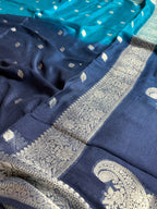 Pure Chiffon Silk Khaddi Banarasi With Small Motifs