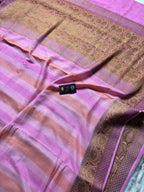 Pure Moonga Silk Handloom Banarasi Saree With Stripes