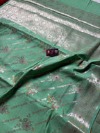 Pure Chiniya Silk Handloom Banarasi Saree With Diagonal Motifs