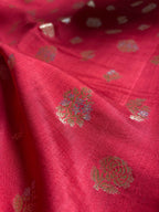 Pure Chiniya Silk Handloom Banarasi Saree With Floral Motifs