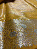 Pure Chiniya Silk Handloom Banarasi Saree With Floral Motifs