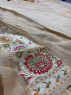 Pure Chiffon Silk Khaddi Banarasi Saree With Floral Motifs