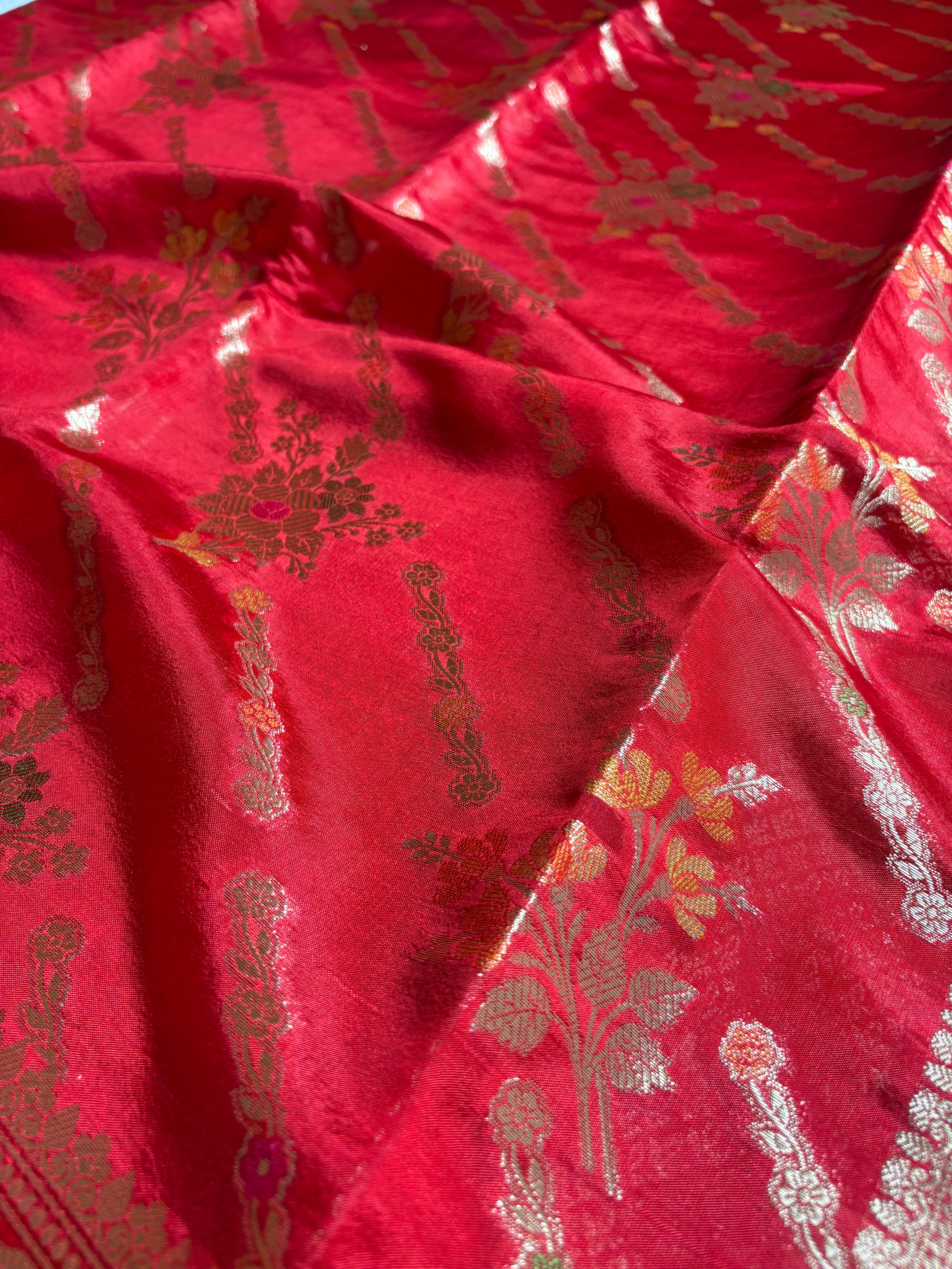 Pure Chiffon Silk Khaddi Banarasi With Aada Design