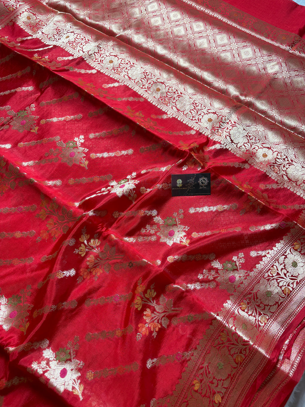 Pure Chiffon Silk Khaddi Banarasi With Aada Design